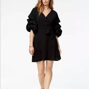 Bar III ruffle dress, black, Large